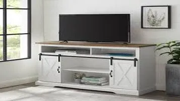 Walker Edison Modern Farmhouse Sliding Barn Door TV Stand