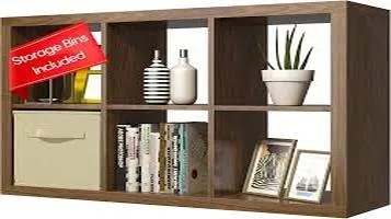 Bookshelf with Storage Bins